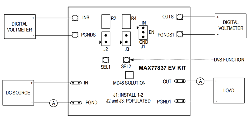 Schéma de principe - Analog Devices / Maxim Integrated Kit d’évaluation MAX77837 